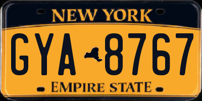 NY license plate GYA8767
