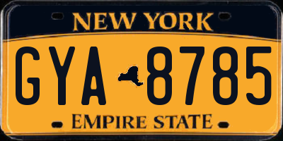 NY license plate GYA8785