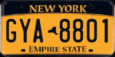 NY license plate GYA8801