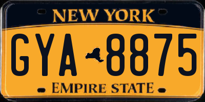 NY license plate GYA8875