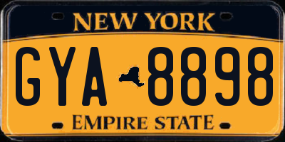 NY license plate GYA8898