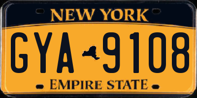 NY license plate GYA9108