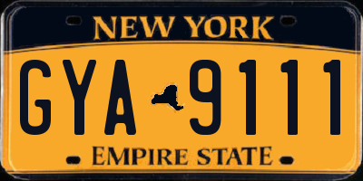 NY license plate GYA9111