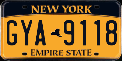 NY license plate GYA9118