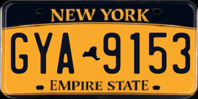 NY license plate GYA9153
