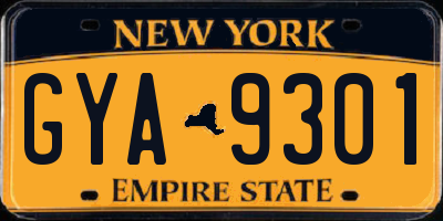 NY license plate GYA9301