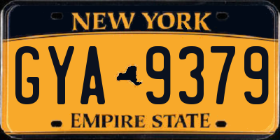 NY license plate GYA9379