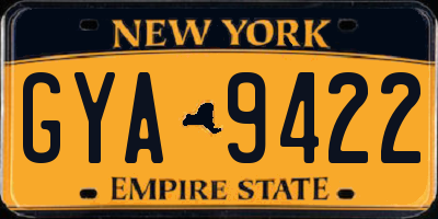 NY license plate GYA9422