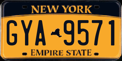 NY license plate GYA9571