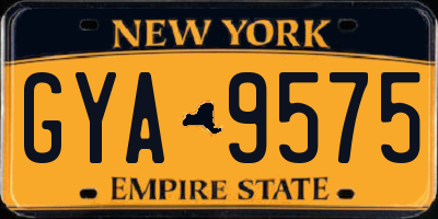NY license plate GYA9575