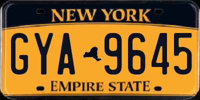 NY license plate GYA9645