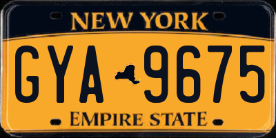 NY license plate GYA9675