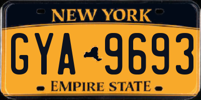 NY license plate GYA9693