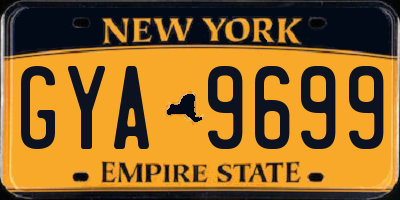 NY license plate GYA9699