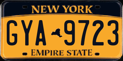 NY license plate GYA9723
