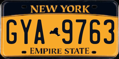 NY license plate GYA9763