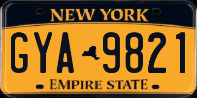 NY license plate GYA9821