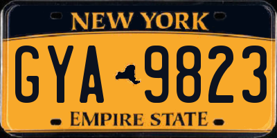 NY license plate GYA9823