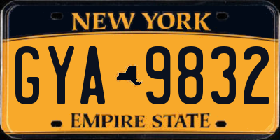NY license plate GYA9832