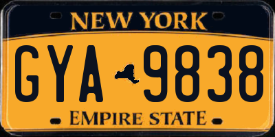 NY license plate GYA9838