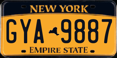 NY license plate GYA9887