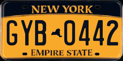 NY license plate GYB0442