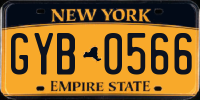 NY license plate GYB0566