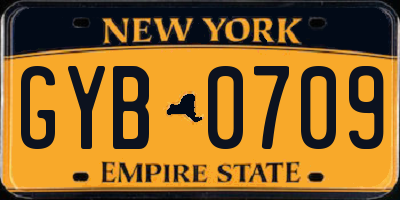 NY license plate GYB0709