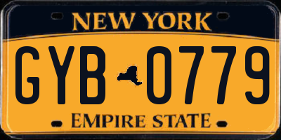 NY license plate GYB0779