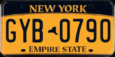 NY license plate GYB0790