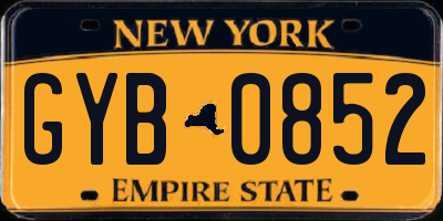 NY license plate GYB0852