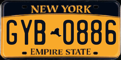 NY license plate GYB0886