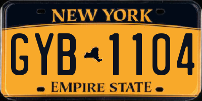 NY license plate GYB1104