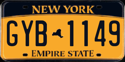 NY license plate GYB1149