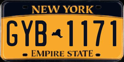 NY license plate GYB1171