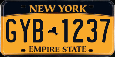 NY license plate GYB1237