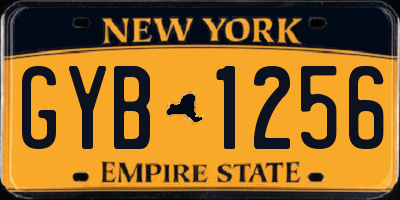 NY license plate GYB1256