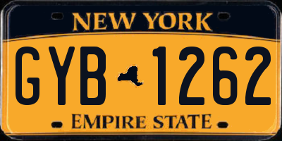 NY license plate GYB1262