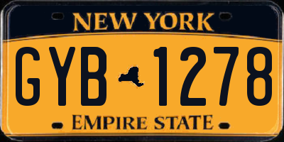 NY license plate GYB1278