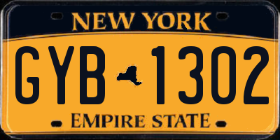 NY license plate GYB1302