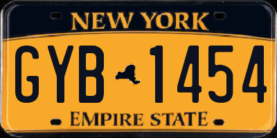 NY license plate GYB1454