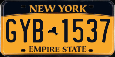 NY license plate GYB1537