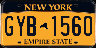 NY license plate GYB1560