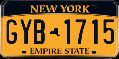 NY license plate GYB1715