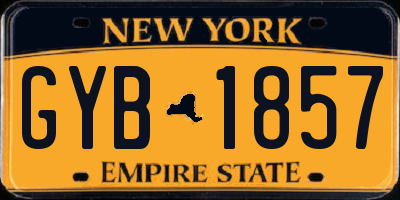 NY license plate GYB1857
