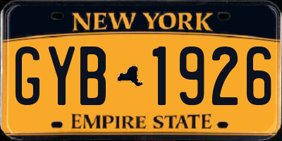 NY license plate GYB1926