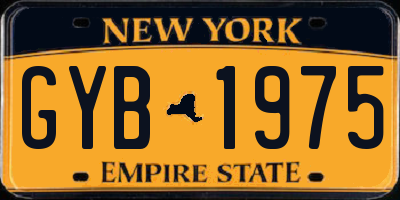 NY license plate GYB1975
