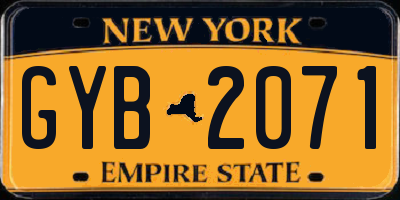 NY license plate GYB2071