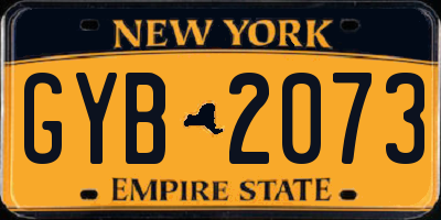 NY license plate GYB2073