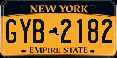 NY license plate GYB2182